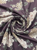 Maroon Vintage Floral Pure Cotton Digital Printed Fabric
