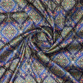 Royal Blue & Black Ethnic Damask Japan Satin Fabric – js 0 aa881 110 2