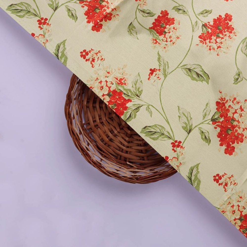 Elegant Red Hydrangea Floral Printed Japan Satin Fabric