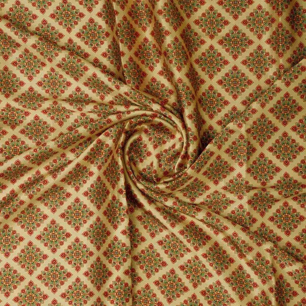 Beige & Red Ethnic Motif Printed Japan Satin Fabric – js 0 ma09785 110 2