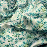 Teal and Green Damask Floral Printed Japan Satin Fabric – js 0 ma09794 110 1