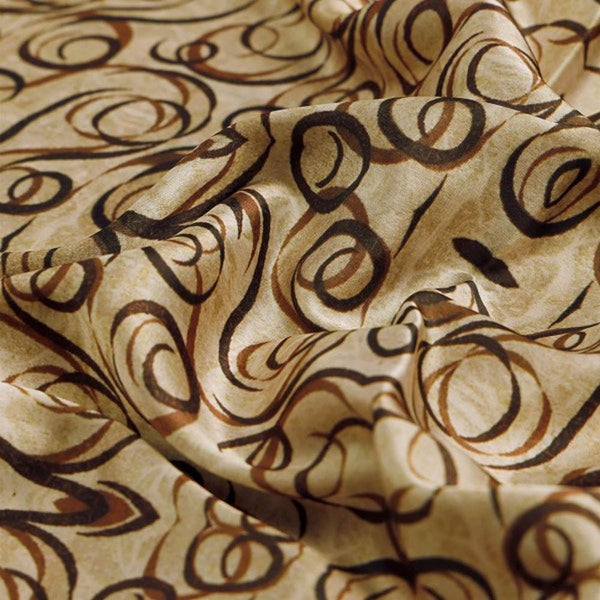 Beige and Brown Abstract Swirls Japan Satin Fabric – js 0 ta05679 110 1