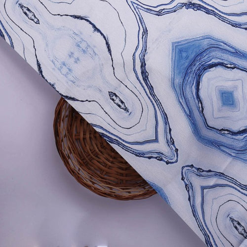 Blue and White Agate Abstract Print Japan Satin Fabric – js 0 ta06341 110 3