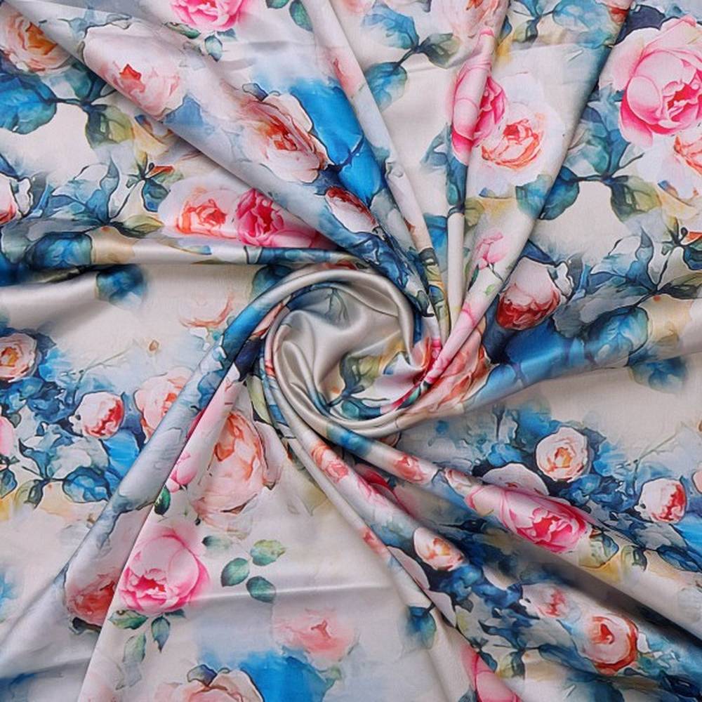 Artistic Watercolour Rose Floral Japan Satin Fabric – js 0 ta06801 110 2
