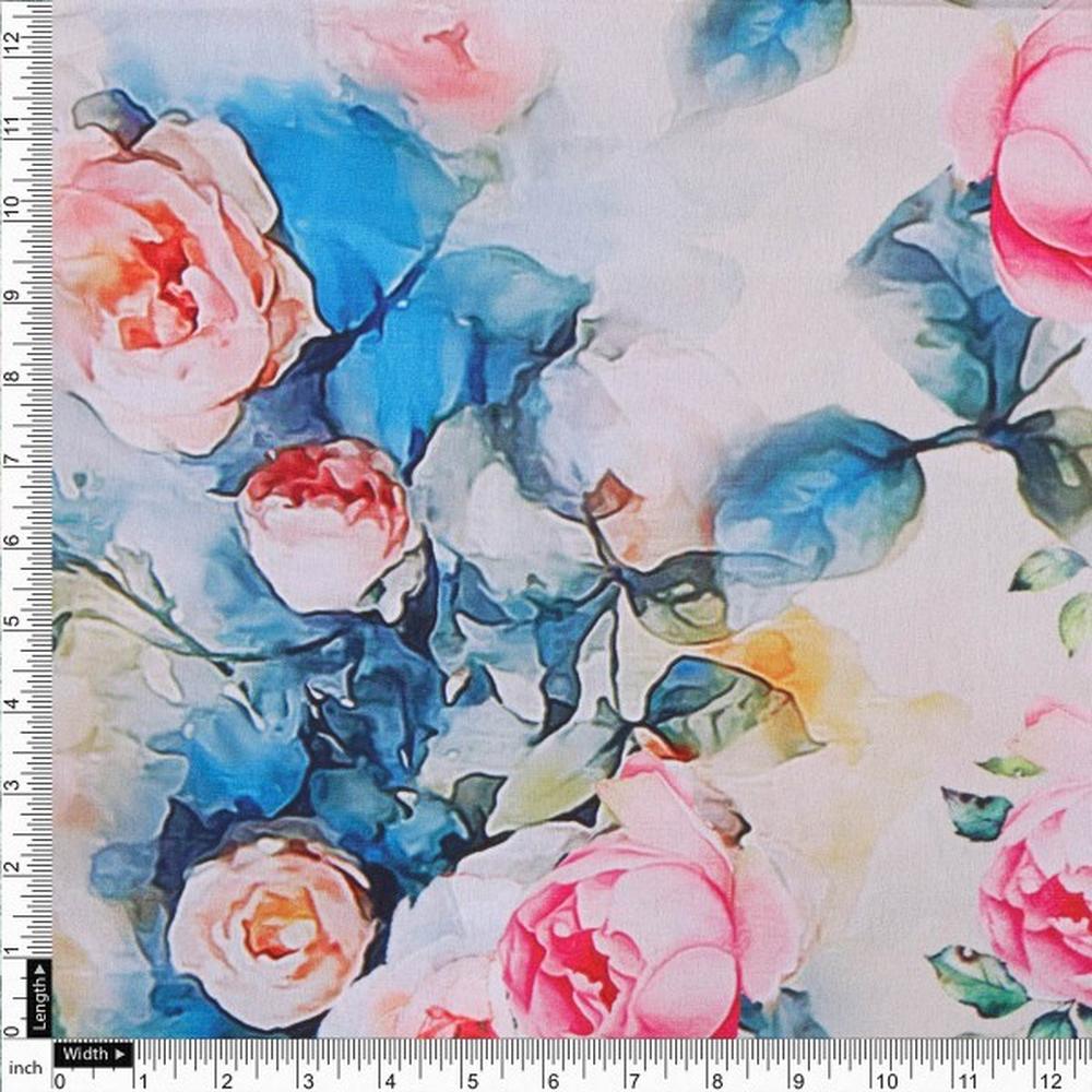 Artistic Watercolour Rose Floral Japan Satin Fabric – js 0 ta06801 110 4