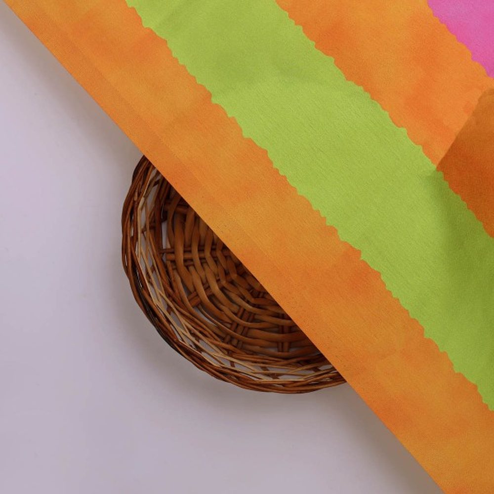 Bright Watercolour Stripes on Smooth Japan Satin Fabric