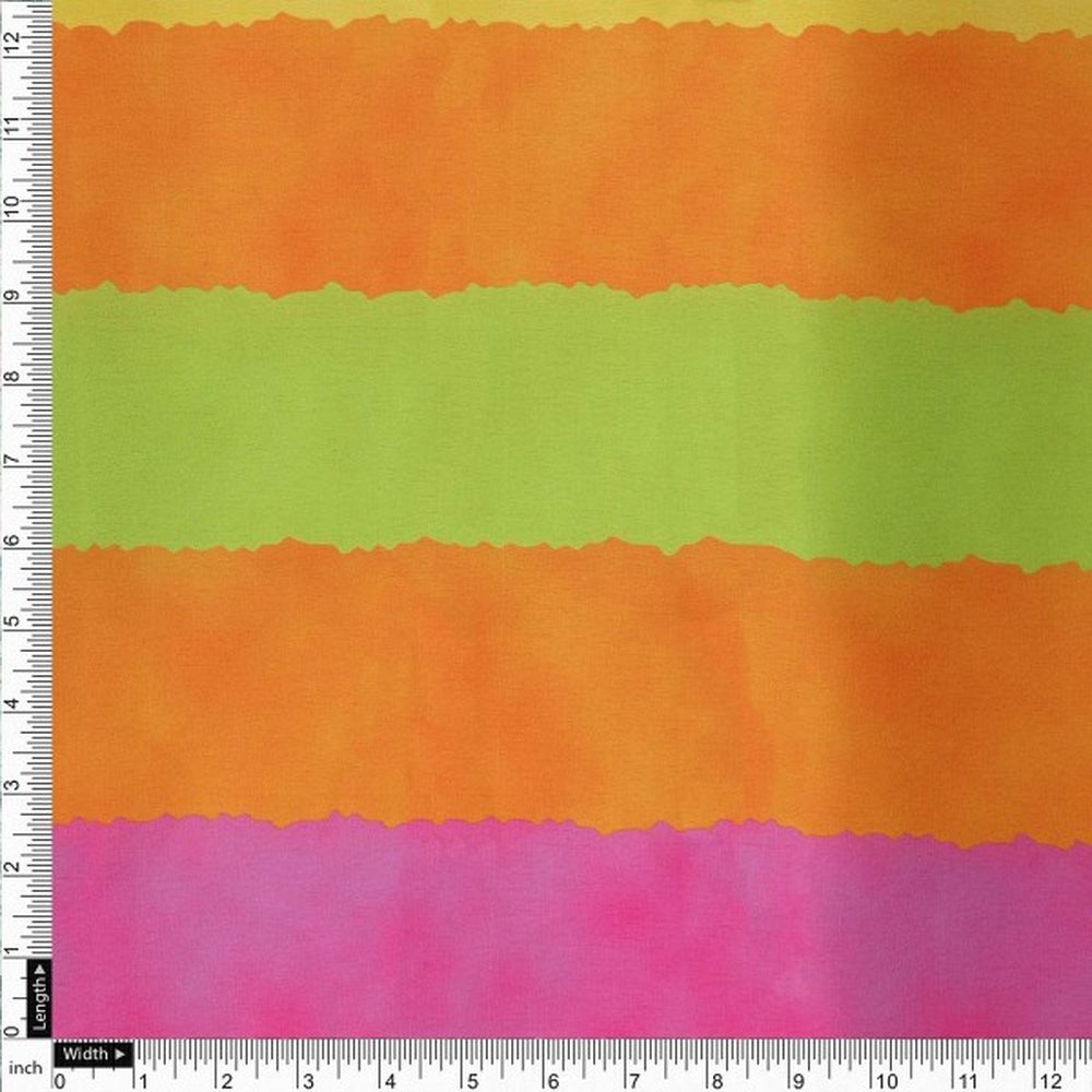 Bright Watercolour Stripes on Smooth Japan Satin Fabric