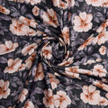 Peachy Floral Watercolour Print on Charcoal Japan Satin – js 0 ta08509 110 2