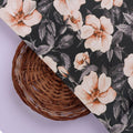 Peachy Floral Watercolour Print on Charcoal Japan Satin – js 0 ta08509 110 3