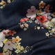 Navy Blue & Multi Colour Floral Bloom Japan Satin Fabric – js 0 ta08575 110 1