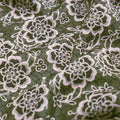 Delicate Floral Lace Print on Olive Green Muslin Fabric – mu 0 ma011038 114 1