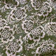 Delicate Floral Lace Print on Olive Green Muslin Fabric – mu 0 ma011038 114 1