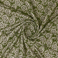 Delicate Floral Lace Print on Olive Green Muslin Fabric – mu 0 ma011038 114 2