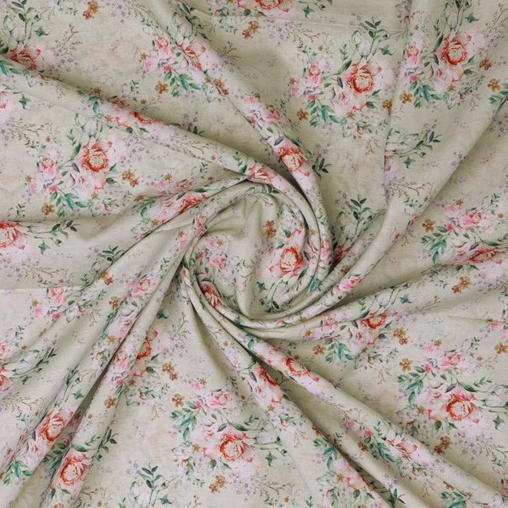 Vintage Watercolour Rose Floral on Soft Muslin Fabric – mu 0 ma015385 114 2