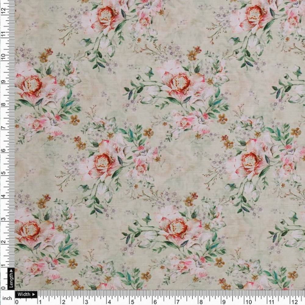 Vintage Watercolour Rose Floral on Soft Muslin Fabric – mu 0 ma015385 114 4