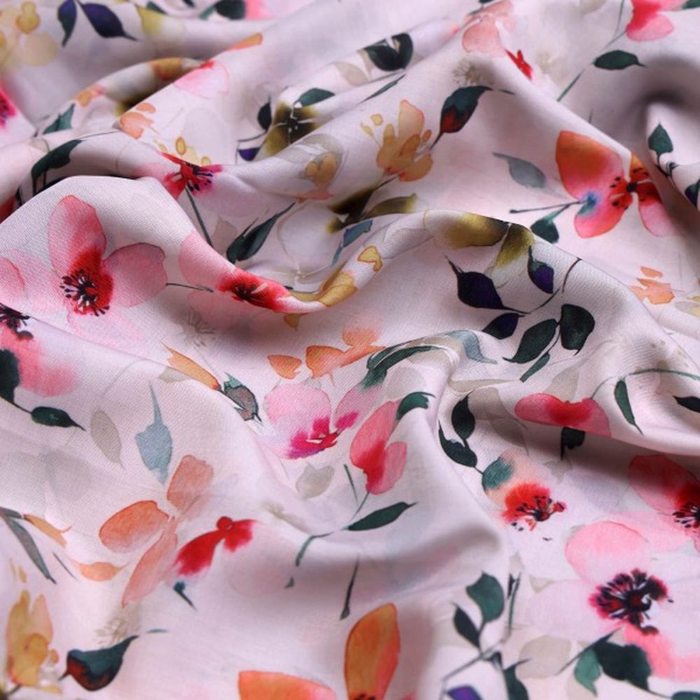 Watercolour Floral Blossom Muslin Fabric for Dresses – mu 0 ma022753 114 1