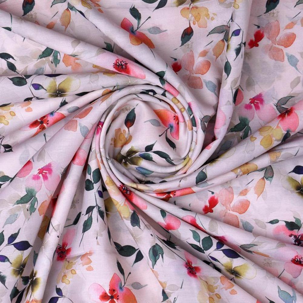 Watercolour Floral Blossom Muslin Fabric for Dresses – mu 0 ma022753 114 2