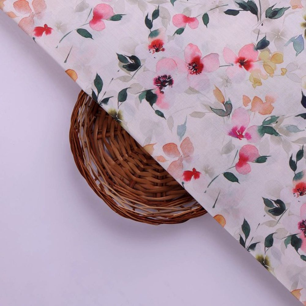 Watercolour Floral Blossom Muslin Fabric for Dresses – mu 0 ma022753 114 3