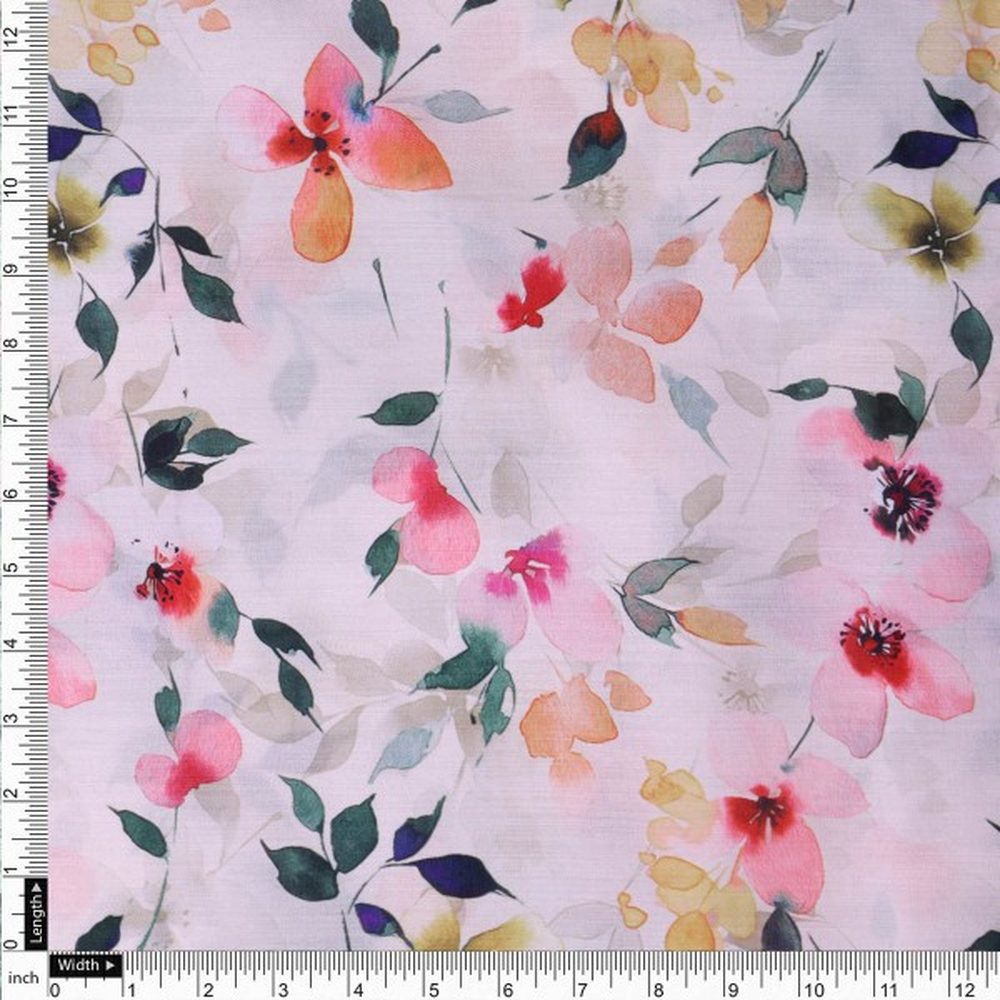 Watercolour Floral Blossom Muslin Fabric for Dresses – mu 0 ma022753 114 4