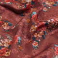 Rust Brown Vintage Rose Floral Printed Muslin Fabric – mu 0 ma023696 114 1