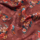 Rust Brown Vintage Rose Floral Printed Muslin Fabric – mu 0 ma023696 114 1