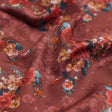 Rust Brown Vintage Rose Floral Printed Muslin Fabric – mu 0 ma023696 114 1