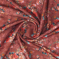 Rust Brown Vintage Rose Floral Printed Muslin Fabric – mu 0 ma023696 114 2