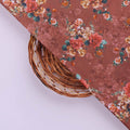Rust Brown Vintage Rose Floral Printed Muslin Fabric – mu 0 ma023696 114 3