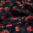 Enchanting Red Floral Bunch on Black Muslin Fabric – mu 0 ma023702 114 1