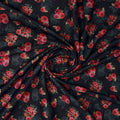 Enchanting Red Floral Bunch on Black Muslin Fabric – mu 0 ma023702 114 2