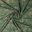 Vintage Rose Floral Print on Olive Green Muslin Fabric – mu 0 ma023703 114 2