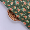 Vintage Rose Floral Print on Dark Green Muslin Fabric – mu 0 ma023705 114 3