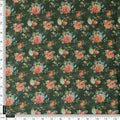 Vintage Rose Floral Print on Dark Green Muslin Fabric – mu 0 ma023705 114 4