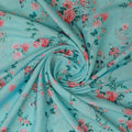 Vintage Rose Floral Print on Sea Green Muslin Fabric – mu 0 ma02691 114 2