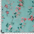 Vintage Rose Floral Print on Sea Green Muslin Fabric – mu 0 ma02691 114 4