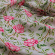 Pink Rose Vine Floral Print on Soft Muslin Fabric – mu 0 ma05171 114 1