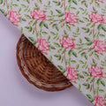 Pink Rose Vine Floral Print on Soft Muslin Fabric – mu 0 ma05171 114 3