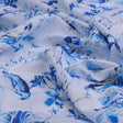 Blue Chinoiserie Bird & Floral Print Muslin Fabric – mu 0 ta0325 114 1