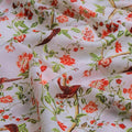 Orange Floral and Bird Print Muslin Fabric for Dresses – mu 0 ta0326 114 1