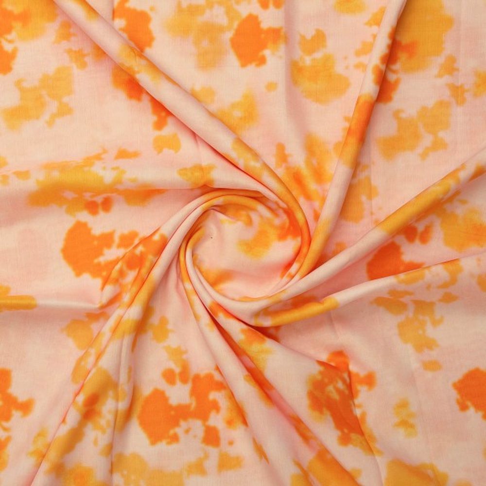 Orange & Yellow Tie-Dye Abstract Muslin Fabric – mu 0 ta08399 114 2