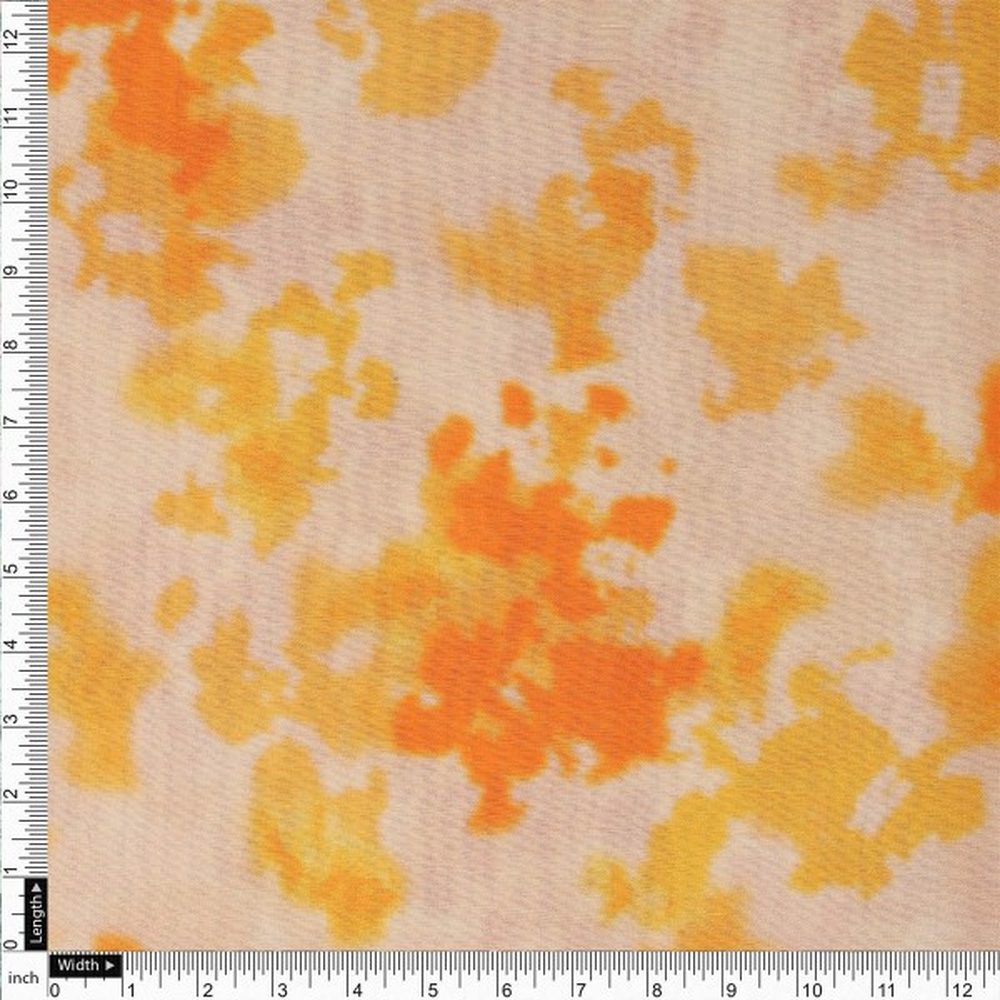 Orange & Yellow Tie-Dye Abstract Muslin Fabric – mu 0 ta08399 114 4