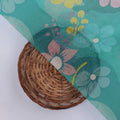 Teal Organza Floral Print Fabric – or 0 pa10060 110 3