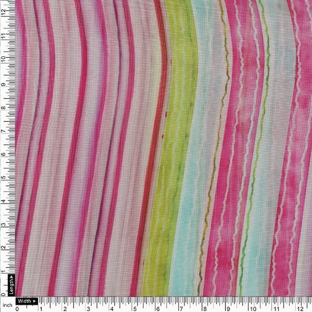Pink & Green Striped Organza Fabric – or 0 pa10202 110 4