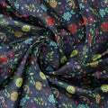 Navy Blue Organza Floral Print Fabric – or 0 pa7089 110 2
