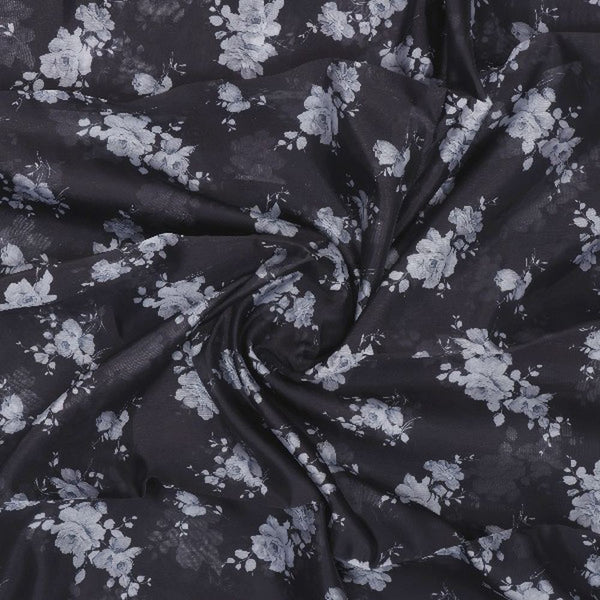 Black & White Floral Organza Fabric – or 0 pa7124 110 2 - alternate view