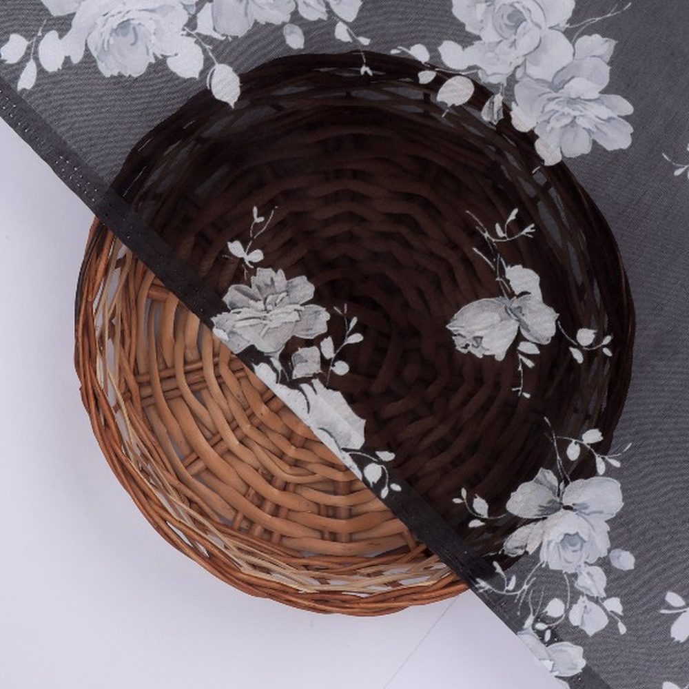 Black & White Floral Organza Fabric – or 0 pa7124 110 3