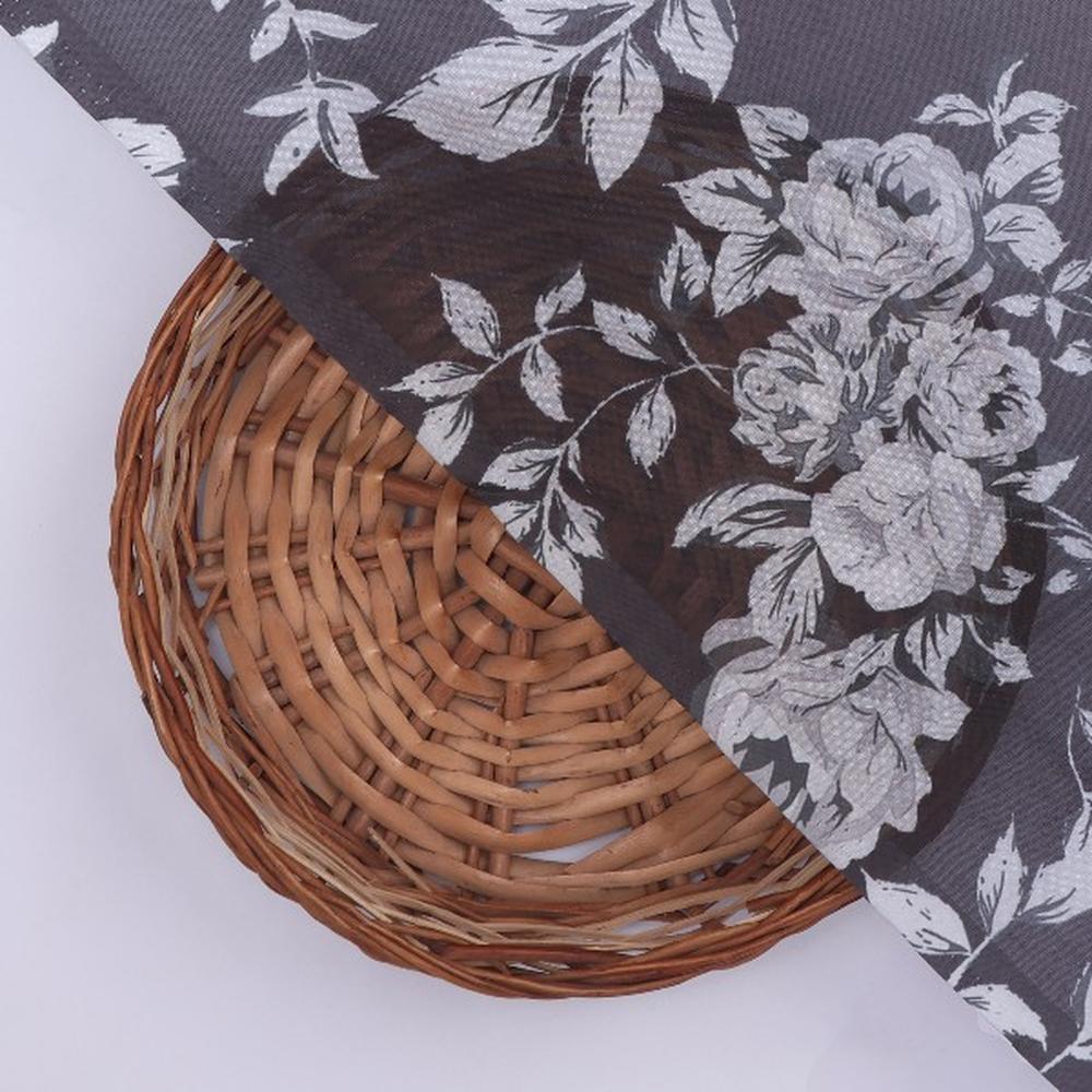 Black Floral Printed Organza Fabric – or 0 pa7125 110 3