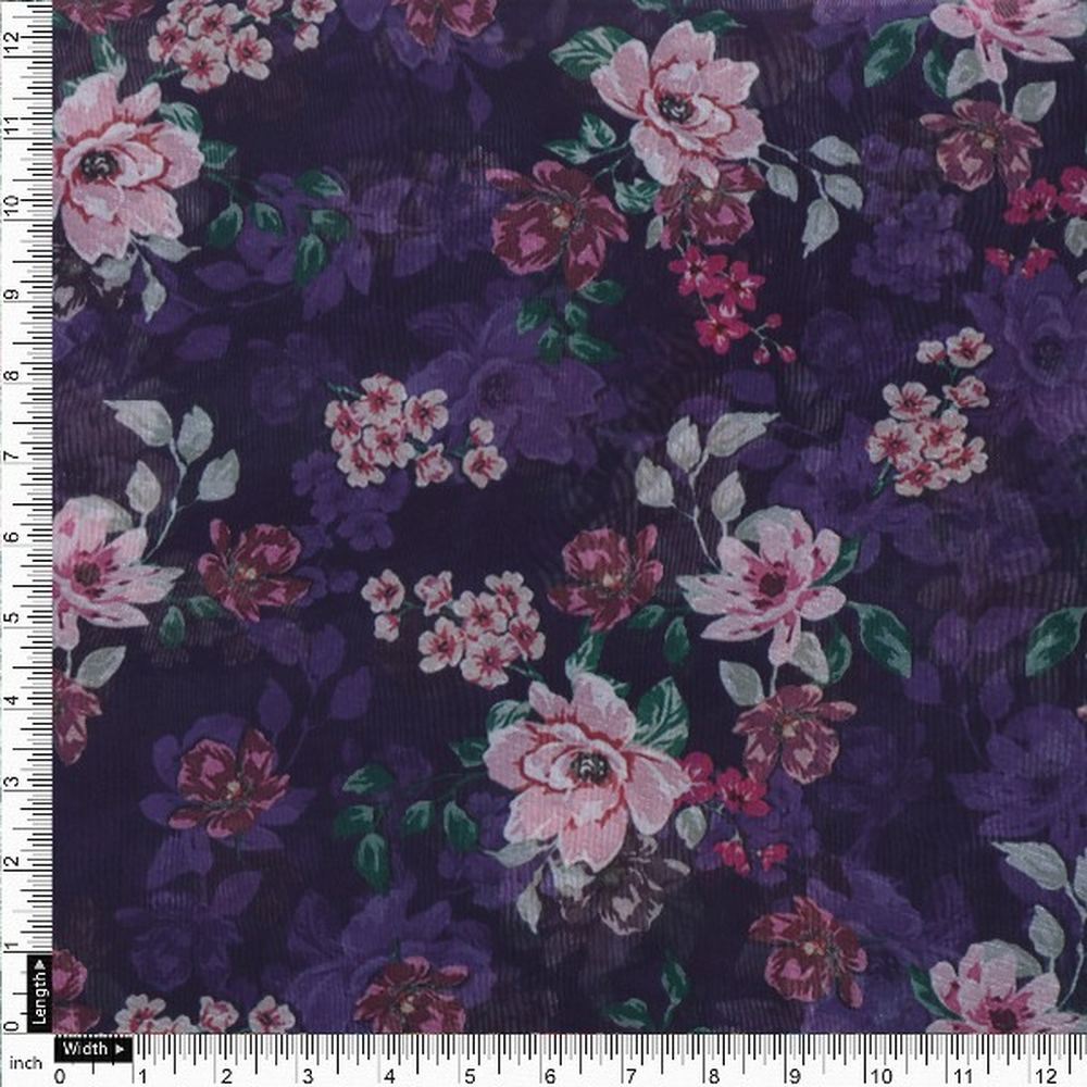 Purple Organza Floral Print Fabric – or 0 pa7130 110 4