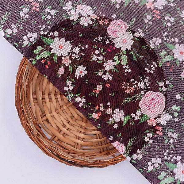 Black Organza Floral Print Fabric – or 0 pa7142 110 3