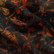 Black & Orange Baroque Damask Pattern Organza Fabric – or 0 ta0059 110 1